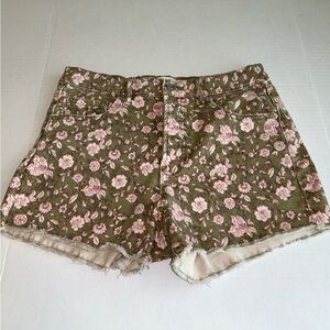 Jessica Simpson Shorts Infinite High Waist Short Women’s Floral Green Size 29